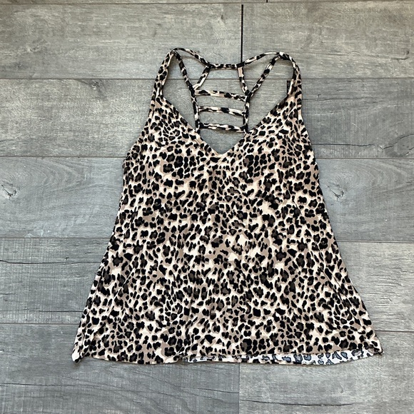 Aqua Green Other - Leopard Print Strappy Women's Swim Top